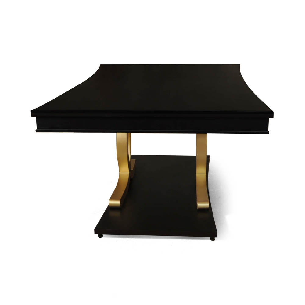 Azaro Wooden Brown and Gold Rectangular Dining Table