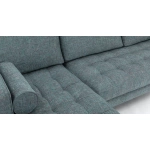 Barcelona Upholstered Aqua Tweed Fabric Corner Sofa