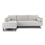 Barcelona Upholstered Birch Ivory Fabric Corner Sofa