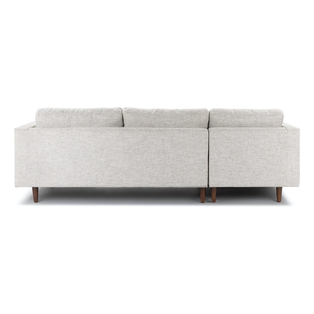 Barcelona Upholstered Birch Ivory Fabric Corner Sofa