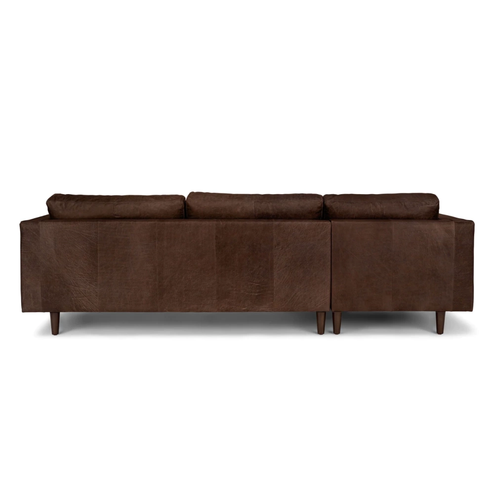 Barcelona Upholstered Charme Chocolate Leather Corner Sofa