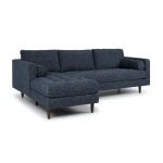 Barcelona Upholstered Neptune Blue Fabric Corner Sofa