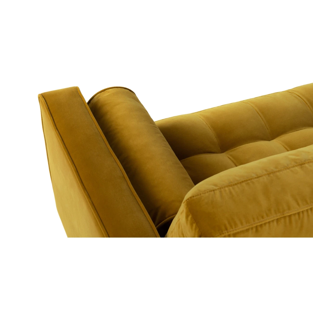 Barcelona Upholstered Yarrow Gold Velvet Corner Sofa