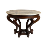 Bentley Antique Round Dining Table With Curved Legs