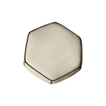 Bethy Upholstered Living Room Pouf with Brass Inlay Top View