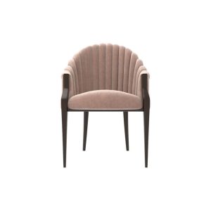 Bogo Upholstered Striped Armchair with Black Legs Right Side View