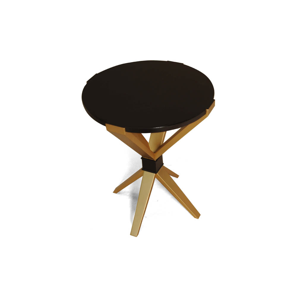 BonBon Brown and Gold Cross Leg Round Side Table