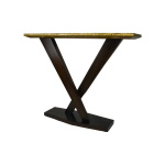Cambridgeshire Wooden Console Table with Natural Marble