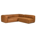 Chicago Upholstered Rawhide Tan Leather Corner Sofa
