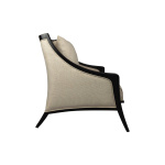 Chord Beige Linen Armchair with Wooden Frame and Cushion Front
