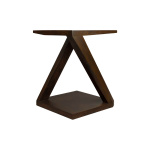 Claremont Z Shaped Brown Walnut Side Table