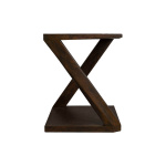 Claremont Z Shaped Brown Walnut Side Table