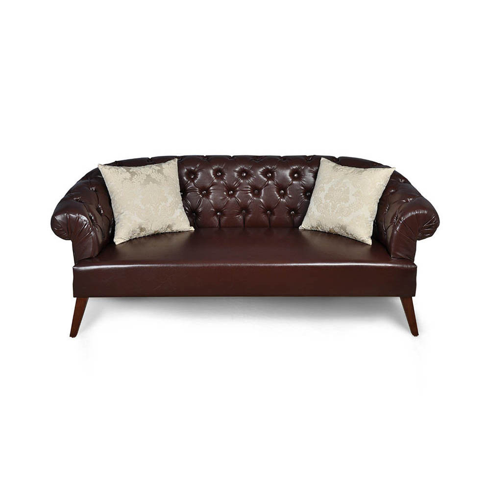 Classic Chesterfield Tufted Leather Sofa
