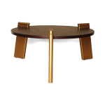 Cosmo Round Dark Brown Coffee Table with Gold Legs