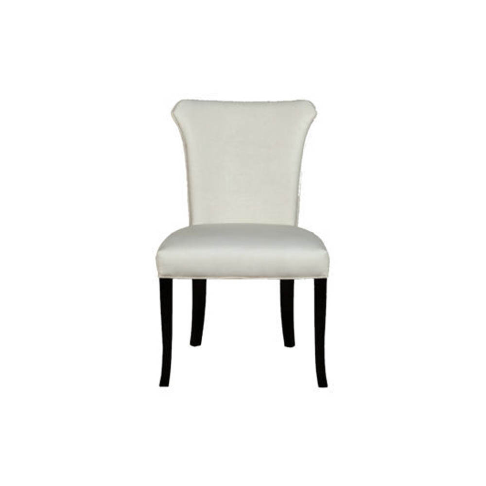 Earl Upholstered Curved Dining Chair with Wooden Black Legs