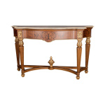 Edmund Elegant Style Console Table Marble Top Front View
