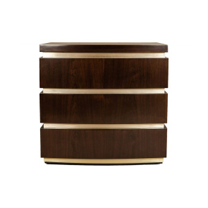Eduard Dark Brown Wood with Brass Bedside Table