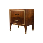 Emma Walnut Bedside Table with Brass Inlay