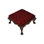 English Button Tufted Luxury Velvet Footstool Ottoman