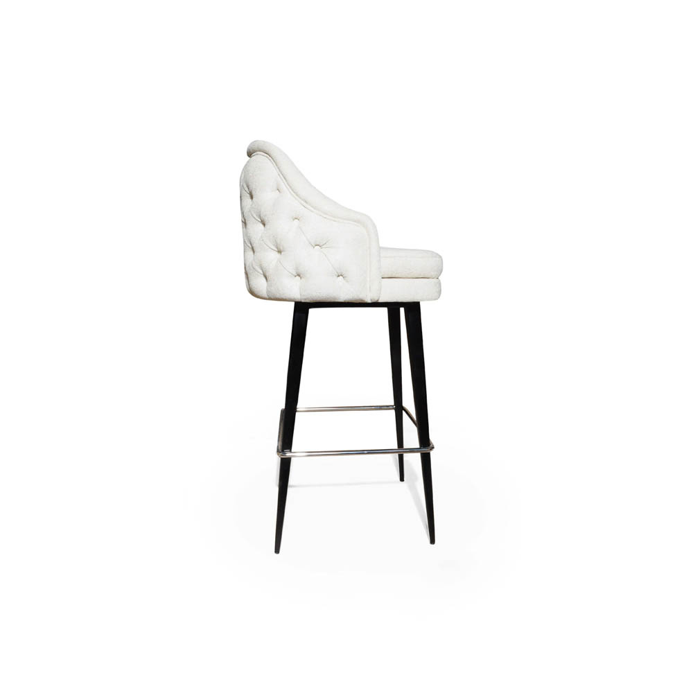 Finess Upholstered Wood and Stainless Steel Bar Stool
