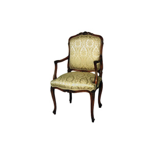 French Classic Armchair Hand Carved Detailed Upholstery Luxury Fabric