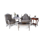 French Love Seat Grey Seating and Chairs Bottom