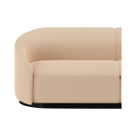 Frey Curved off White 3 Seater Sofa with Black Base