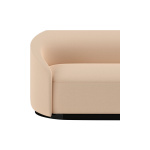 Frey Curved off White 2 Seater Sofa with Black Base