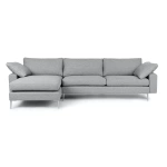 Freya Upholstered Winter Gray Corner Sofa