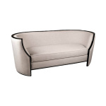 Frisco Upholstered Wooden Frame Cream Linen Sofa