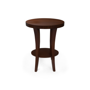Gael Oval Dark Wood Side Table with Shelf