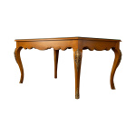 Hari Rectangular Wood Dining Table with Brass Inlay