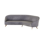 Herman Grey Curved Living Room Sofa