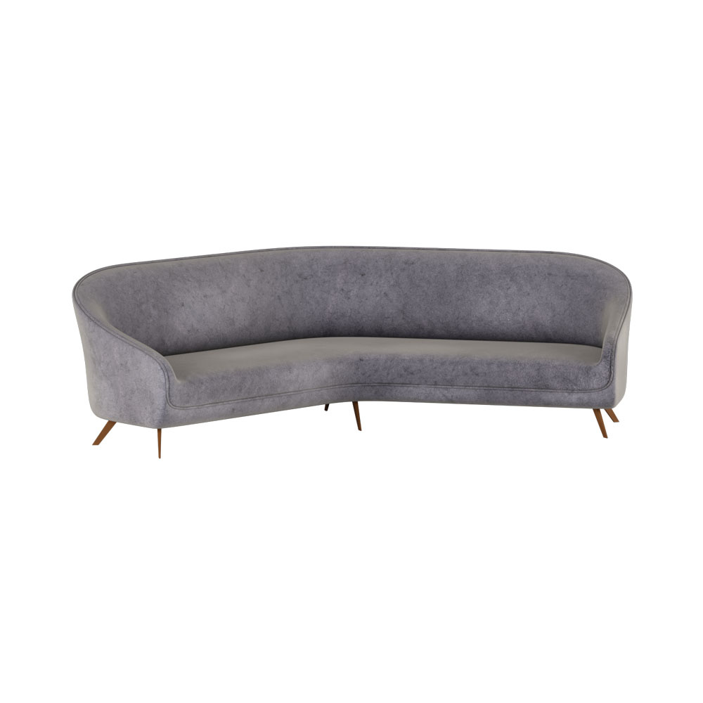 Herman Grey Curved Living Room Sofa