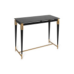 Ida Glass Top Console Table with Stainless Steel Legs