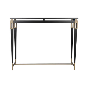 Ida Wood Top Console Table with Stainless Steel Legs