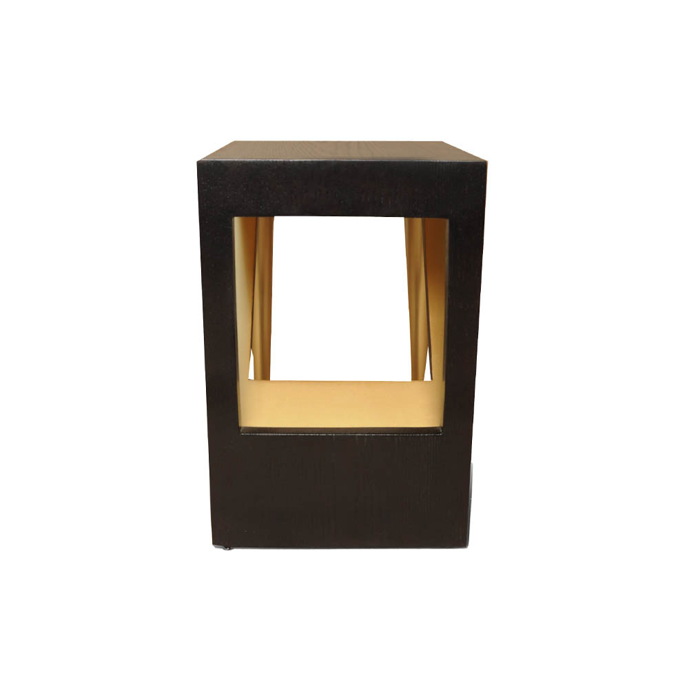Jayden Dark Brown Square Side Table with Golden Legs Right Side View