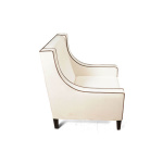 Jesse Upholstered Slope Arm Chair with Black Legs