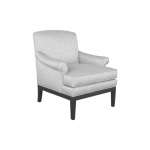 Kingston Light Grey Upholstered Rolled Arm Chair with Wooden Legs