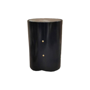 Kitel Black Round Marble Topped Side Table