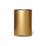 Kitel Gold Glass Top Round Side Table Cylinder