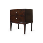 Leo Wooden 2 Drawer Dark Brown Bedside Table