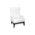 Matias Upholstered Wing Back Armchair with Black Legs