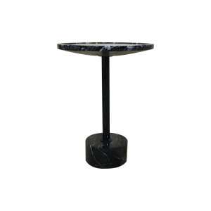 Mila Round Black Marble Side Table