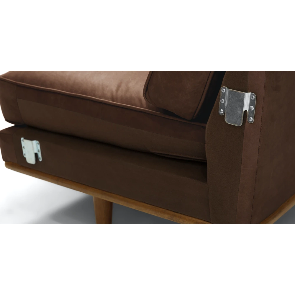 Milan Upholstered 5 Seaters Chocolate Corner Sofa