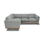 Milan Upholstered 5 Seaters Pebble Grey Corner Sofa