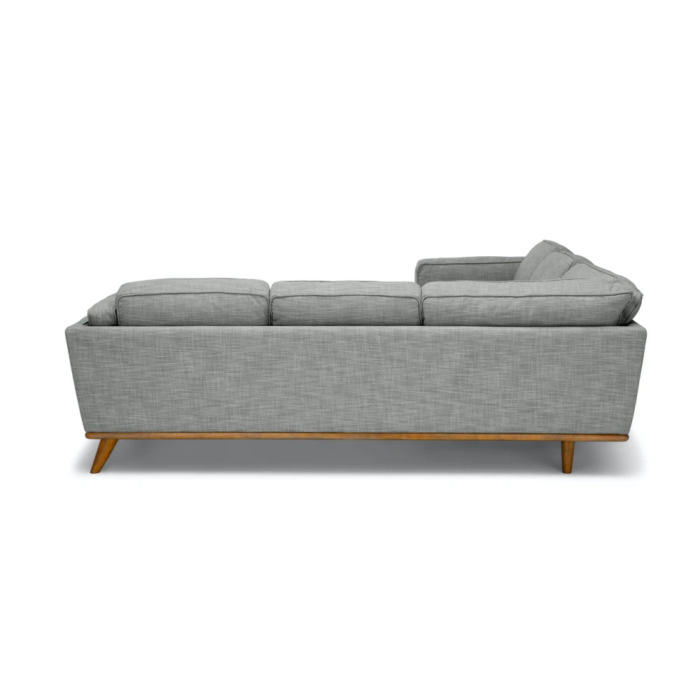 Milan Upholstered 5 Seaters Pebble Grey Corner Sofa