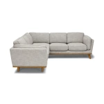 Milan Upholstered 5 Seaters Rain Cloud Gray Corner Sofa