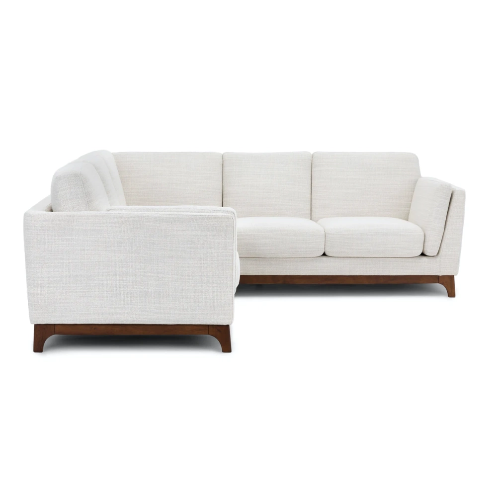 Milo Upholstered Fresh White Fabric Corner Sofa
