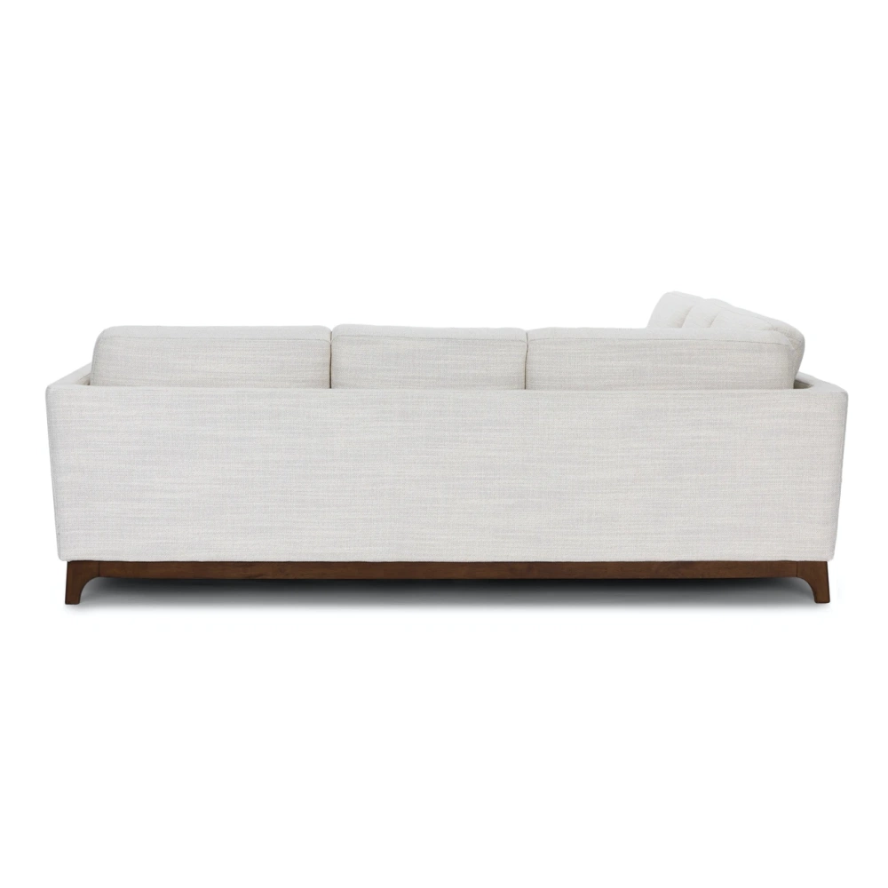 Milo Upholstered Fresh White Fabric Corner Sofa
